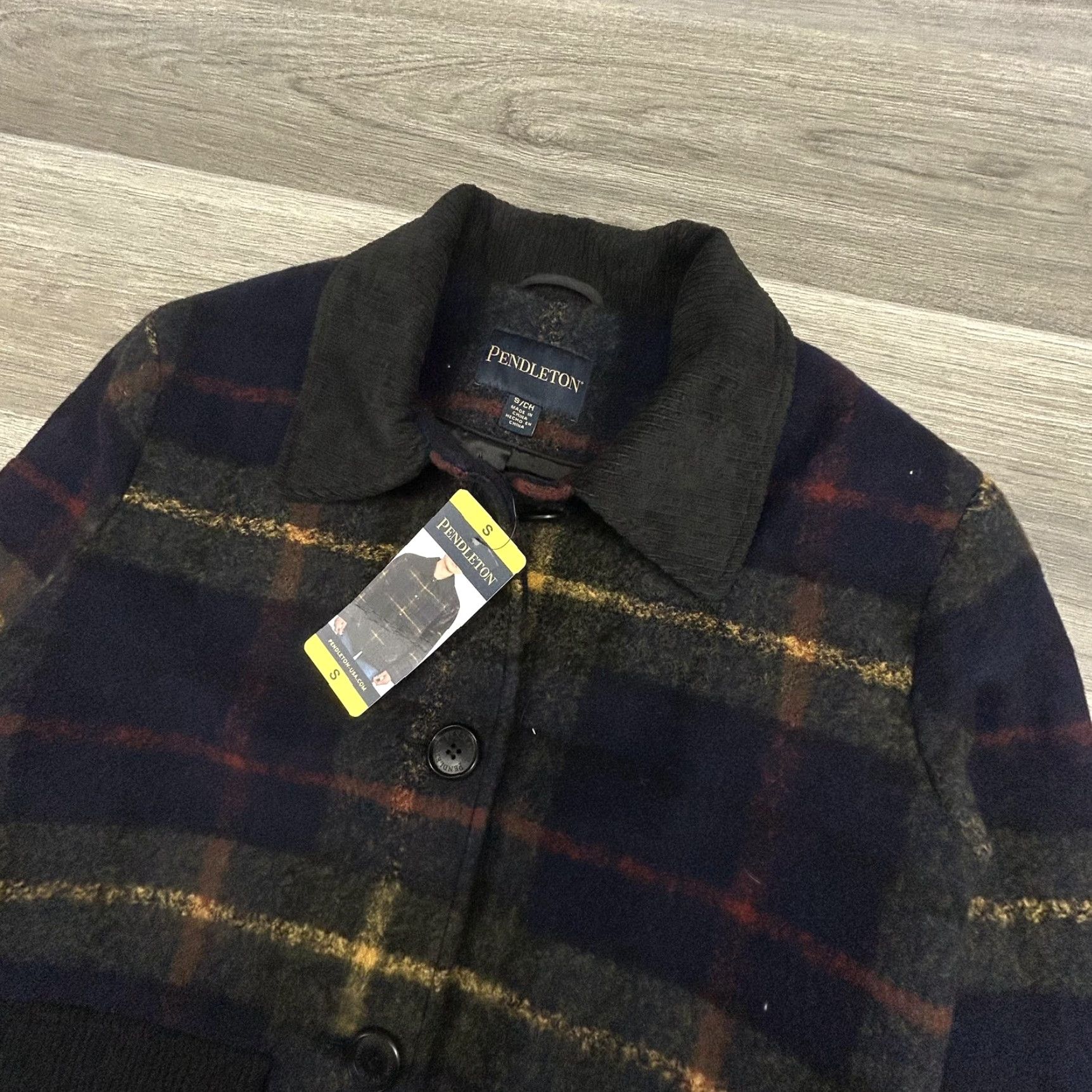 Pendleton Pendleton Jacket Womens Small Blue Plaid Wool Blend Pea Coat Button Lined NWT Size S / US 4 / IT 40 - 5 Thumbnail