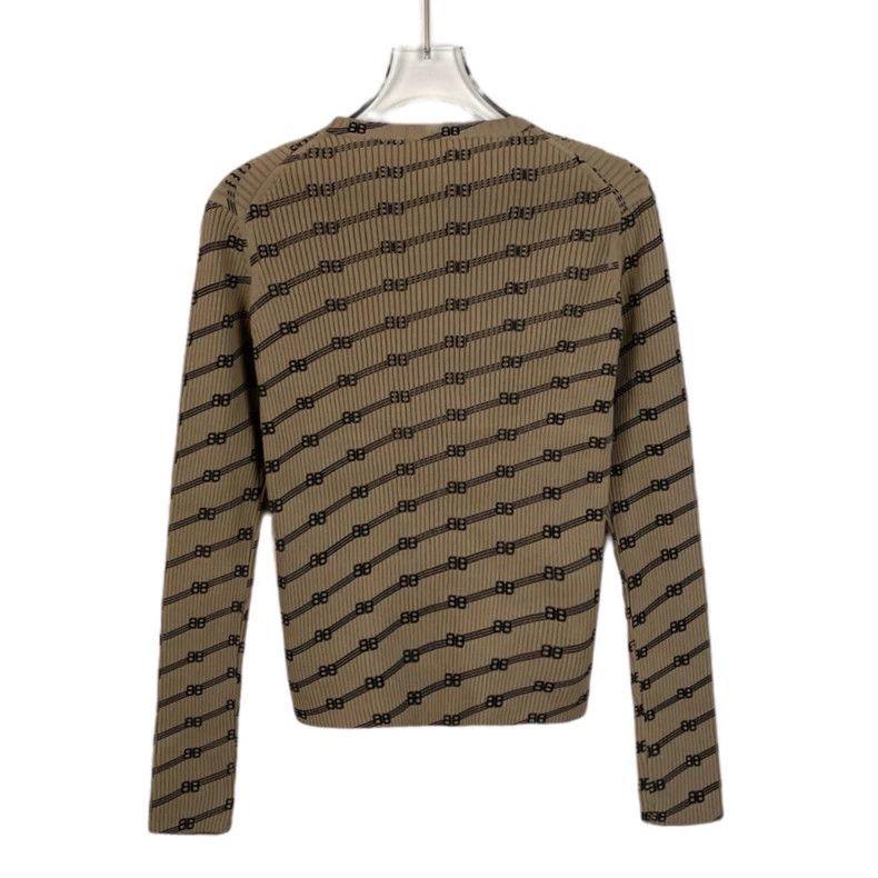 Balenciaga Balenciaga Brown bullet-screen logo full-print knit sweate Size XS / US 0-2 / IT 36-38 - 2 Thumbnail