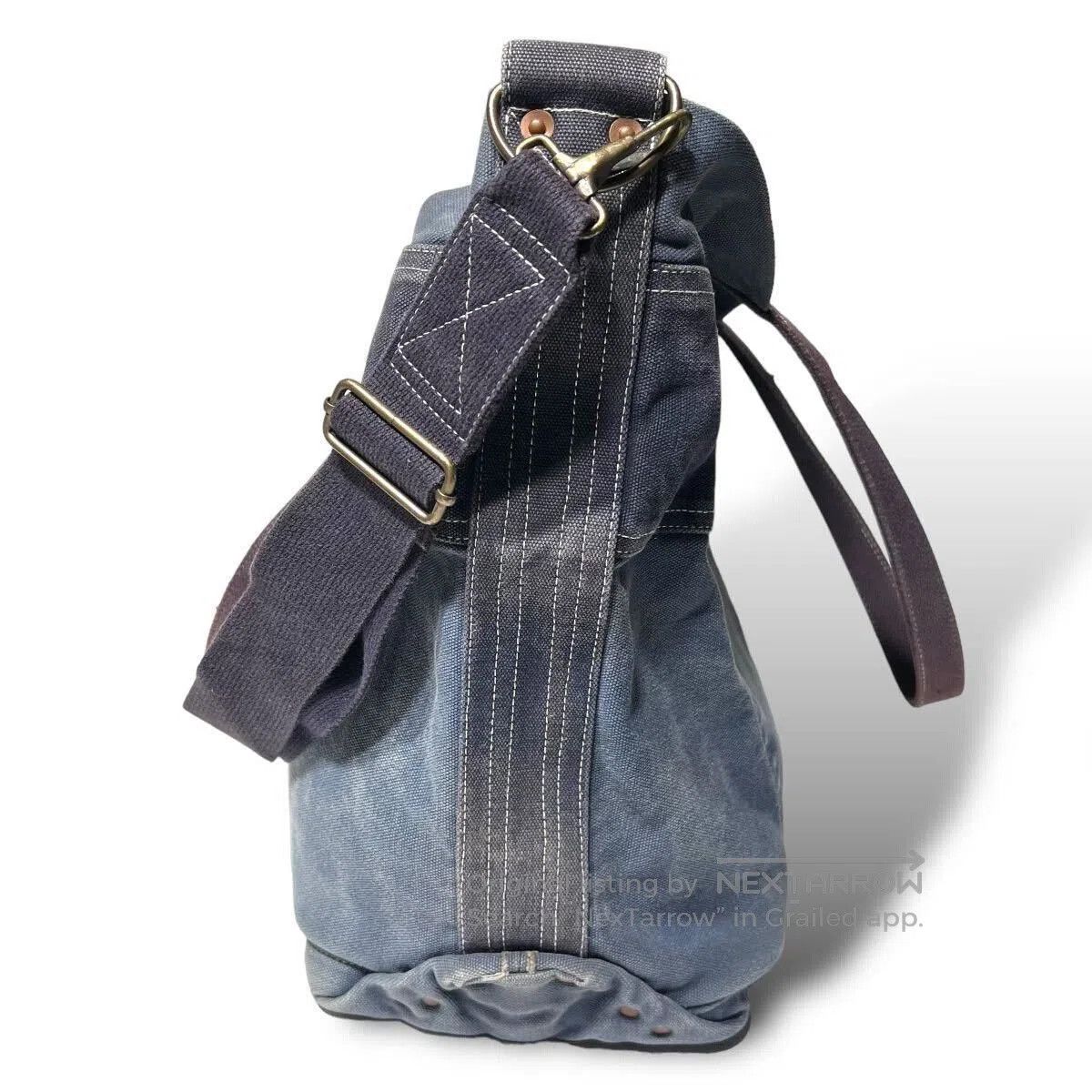 RRL Ralph Lauren US Navy Sailcloth Canvas Tote Bag. Size ONE SIZE - 6 Thumbnail