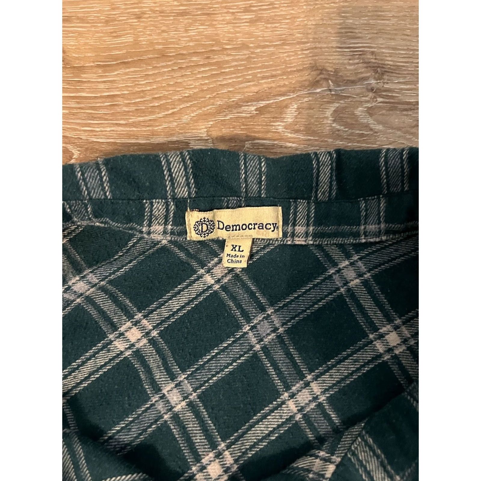 Vintage Democracy Womens Green Button Up Flannel Long Sleeve Size XL Size XL / US 12-14 / IT 48-50 - 3 Thumbnail