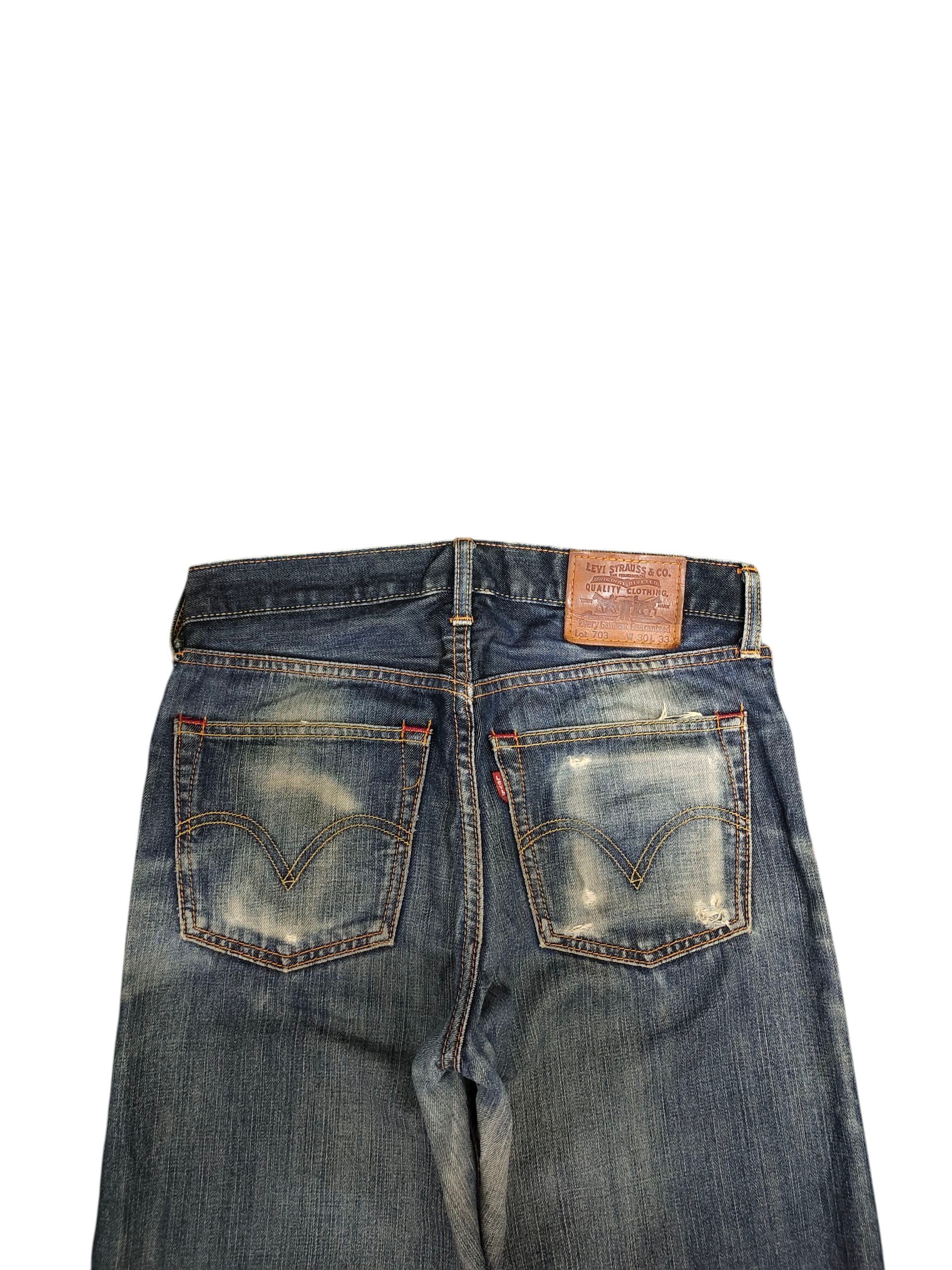 Levi's Vintage Clothing Vintage 2000s Levis 703 Clawmark Distress Faded Denim Jeans Size US 30 / EU 46 - 2 Thumbnail