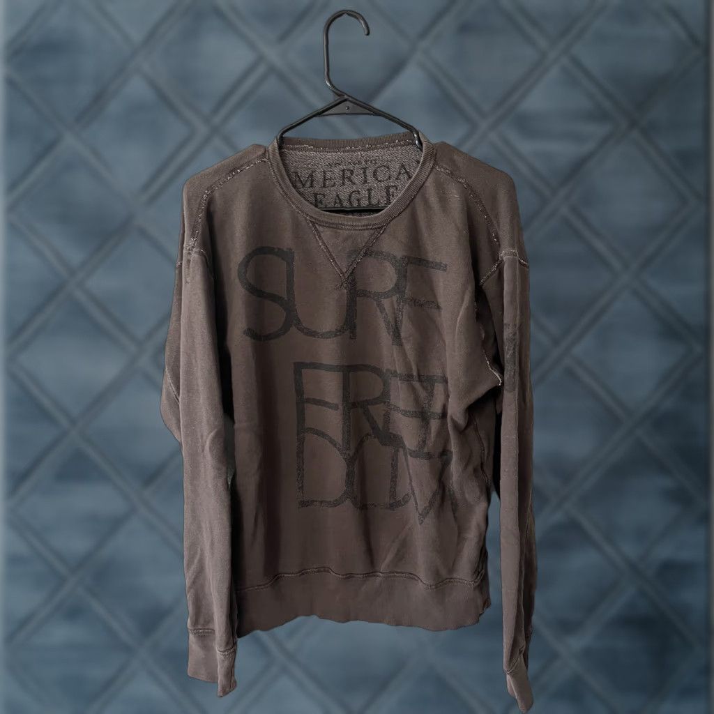 American Eagle Outfitters AMERICAN EAGLE Pullover Thermal Shirt Long Sleeve Men’s Medium Brown Crew Neck Size US M / EU 48-50 / 2 - 1 Thumbnail