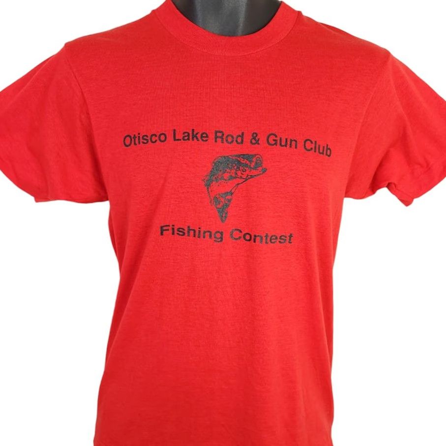 Vintage VINTAGE Otisco Lake Rod & Gun Club T Shirt Mens Size Small 80s Fishing USA Red Cotton Blend Screen Stars Size US S / EU 44-46 / 1 - 3 Thumbnail