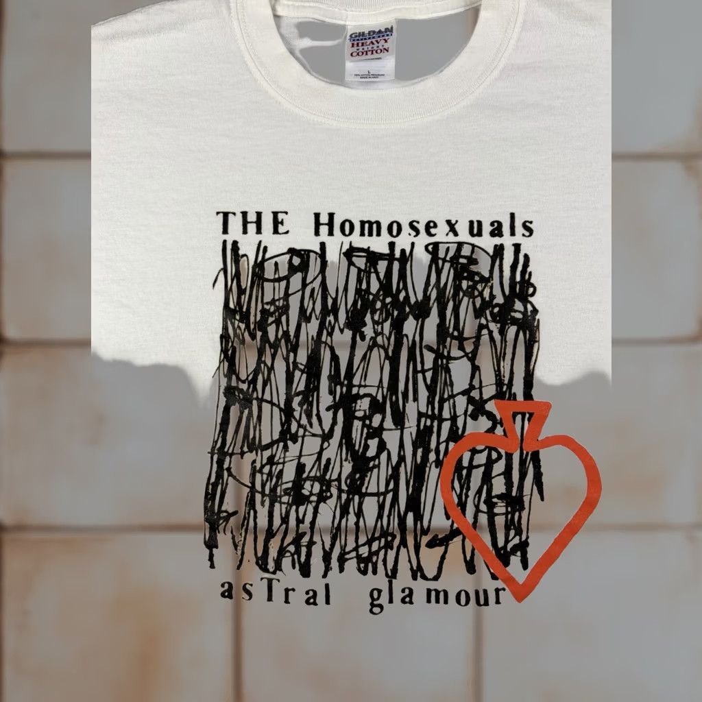 Vintage VINTAGE The Homosexuals Band Shirt Men’s L White Cotton Crew Neck Short Sleeve Graphic Print Rock Band L Mens Size US L / EU 52-54 / 3 - 1 Thumbnail