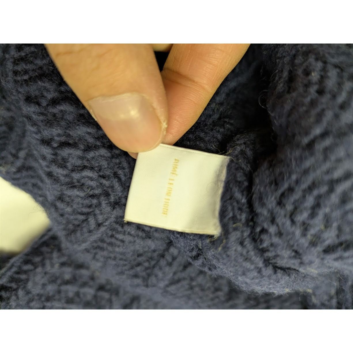 Aime Leon Dore o1rshd1 Aran Cable Mockneck Sweater in Navy Size US M / EU 48-50 / 2 - 18 Thumbnail