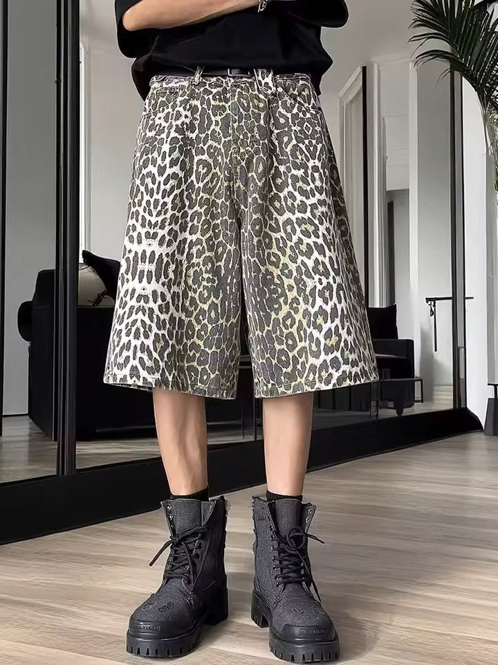 Japanese Brand VIBE Slouchy style vintage leopard baggy denim shorts Size US 30 / EU 46 - 7 Thumbnail