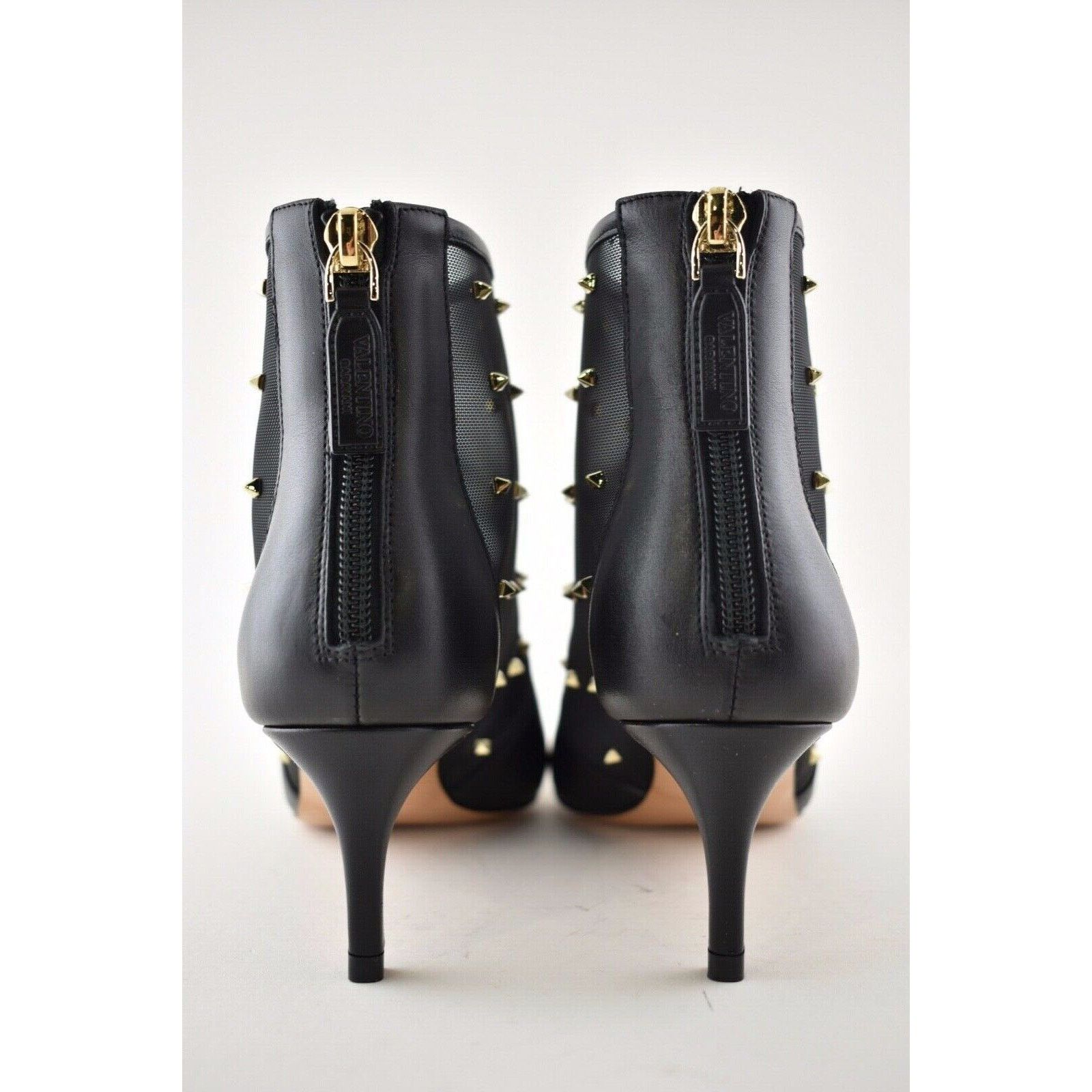 Valentino Valentino Rockstud Shining Mesh Black Leather Stud Kitten Size US 6 / IT 36 - 11 Thumbnail