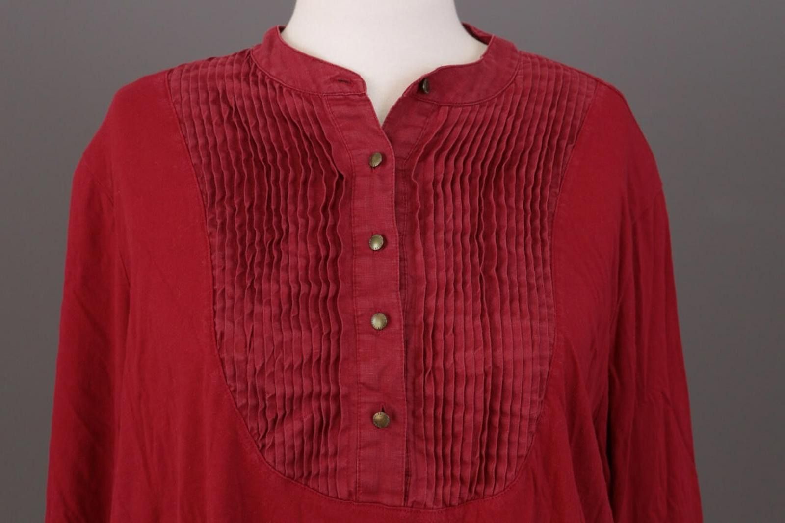Lauren Ralph Lauren Lauren Ralph Lauren Red Henley Relaxed Shirt Size XXL Size XXL / US 16-18 / IT 52-54 - 2 Thumbnail