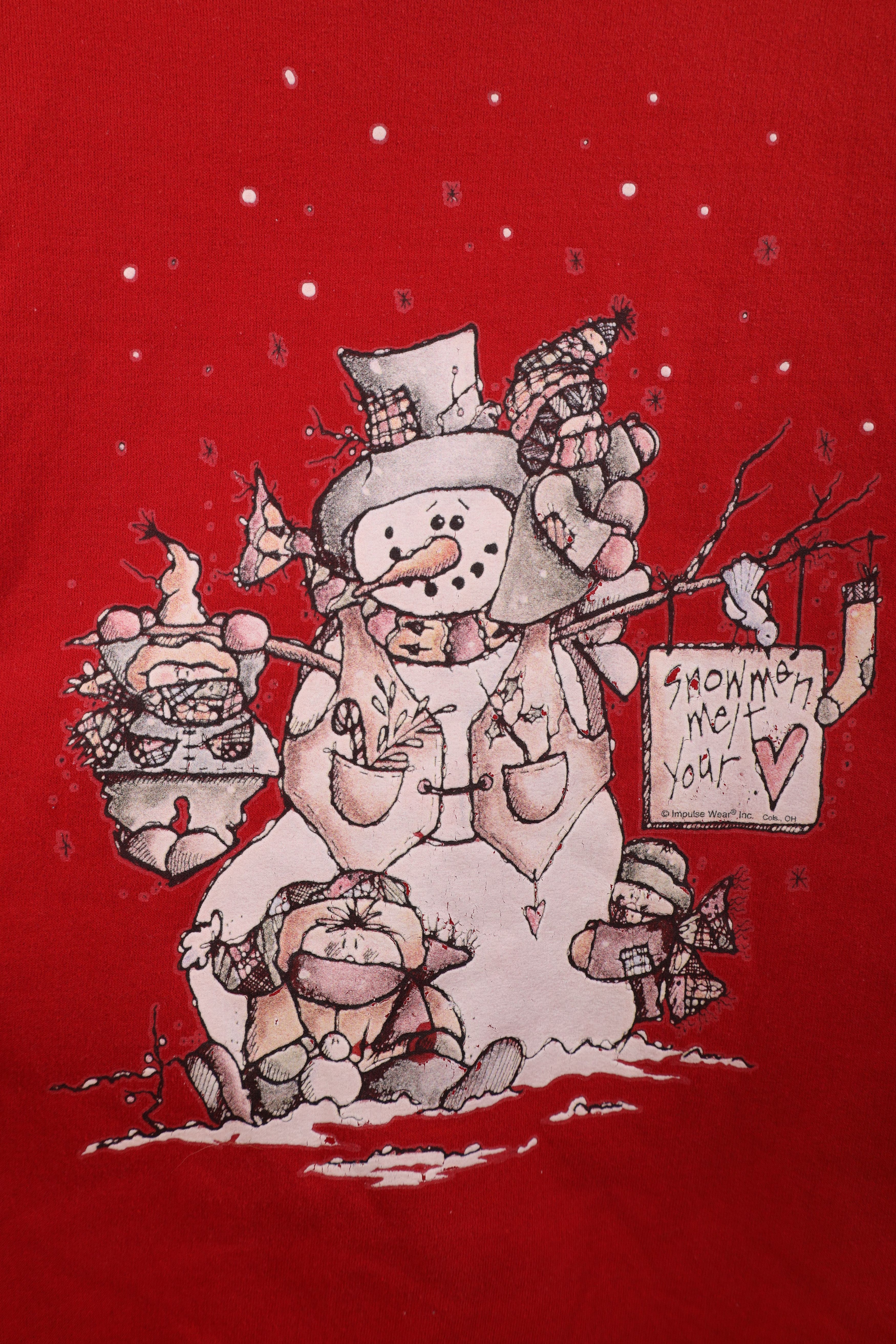 Vintage Vintage 90s Streetwear Babydoll Christmas Snowman Sweatshirt Size XXL / US 16-18 / IT 52-54 - 4 Thumbnail