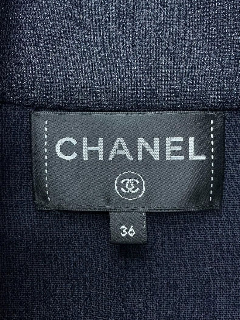 Chanel chanel Blue and black glitter double-breasted suit dress Size XS / US 0-2 / IT 36-38 - 4 Thumbnail