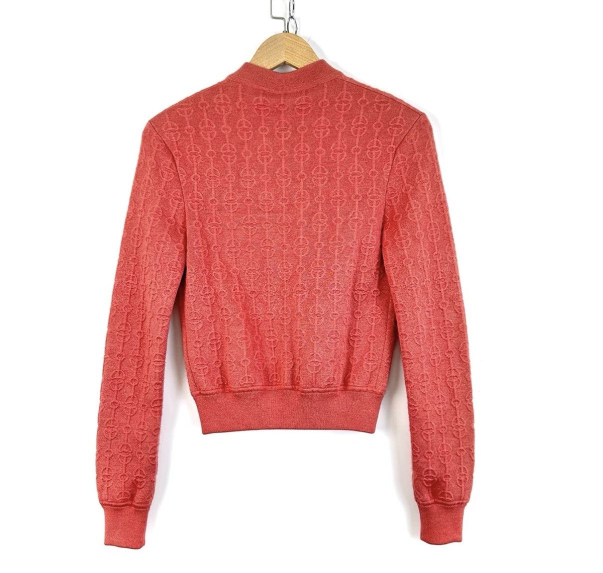 Hermes Hermes orange cashmere "Poros" full print zip jacket K12 Size XS / US 0-2 / IT 36-38 - 2 Thumbnail
