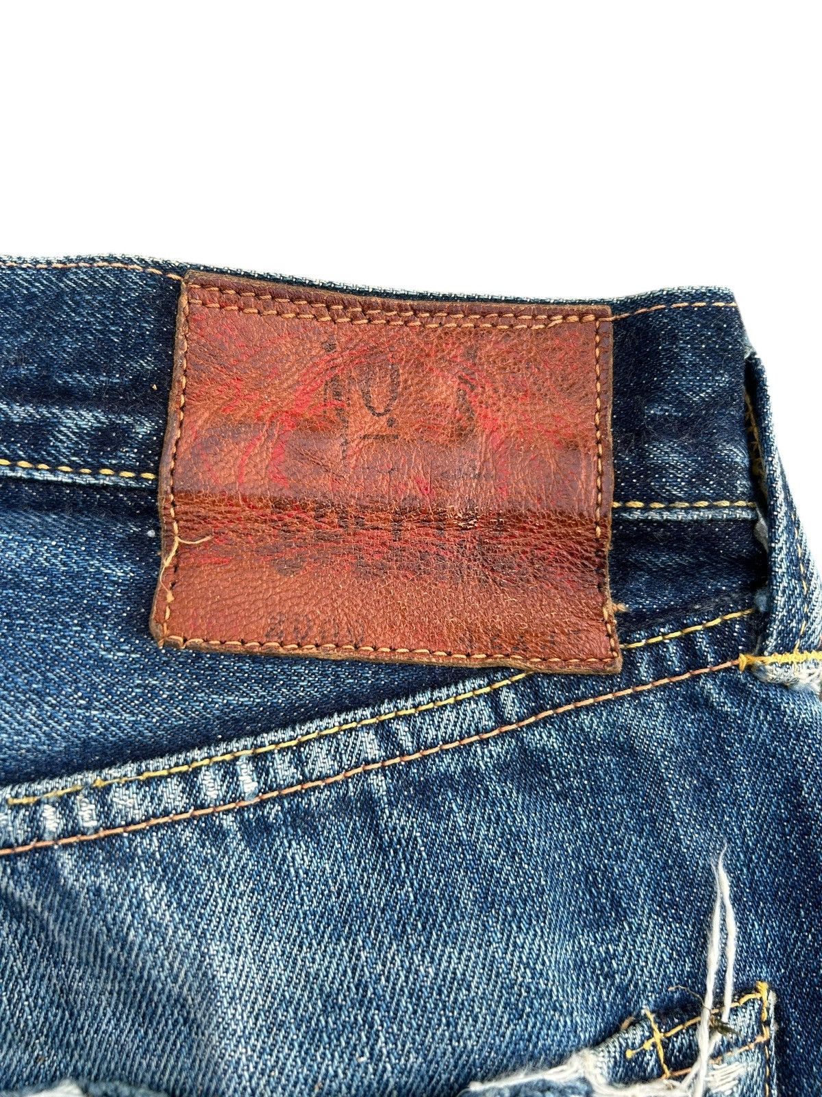 Kapital Thrashed Vintage Evisu Selvedge No1 Special Denim Jeans Size US 37 - 5 Thumbnail