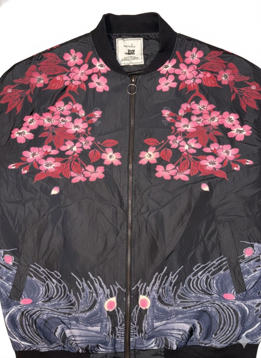 Japanese Brand Soinku "Red-Crowned Crane" Sukajan Print Bomber Jacket Size US L / EU 52-54 / 3 - 4 Thumbnail