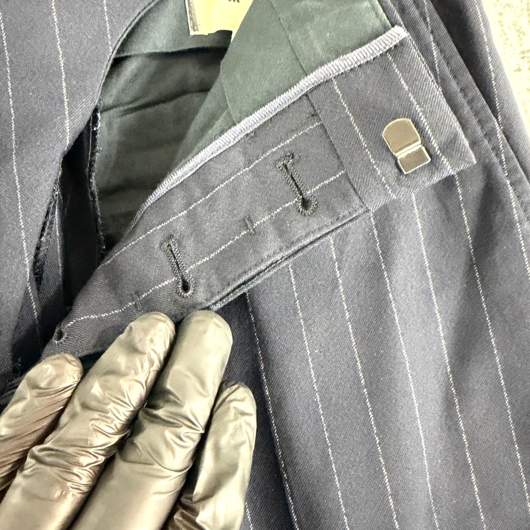 Marni Marni Dress Pants Womens Size 12 Navy Blue Pinstripe Ankle Length Mid-Rise Straight Pants, Blue, 12, Regular, Womens Size 34" / US 12 / IT 48 - 2 Thumbnail