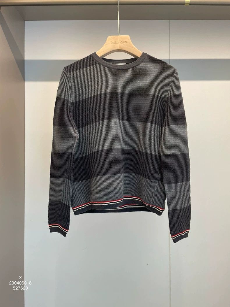 Thom Browne Thom Browne Dark grey striped wool sweater Size M / US 6-8 / IT 42-44 - 1 Thumbnail