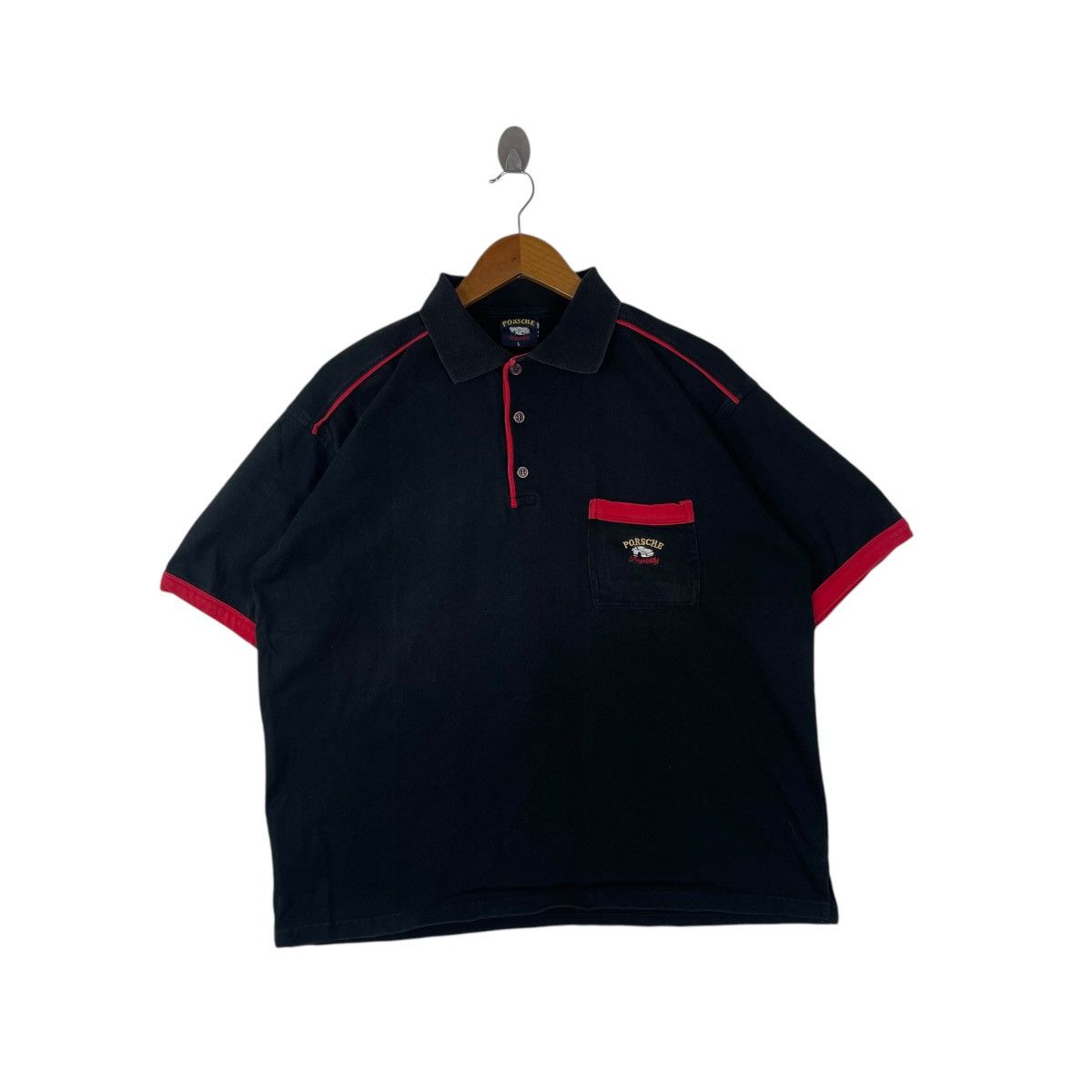 Vintage Vintage Porche Polo Tee Shirt Size US L / EU 52-54 / 3 - 1 Thumbnail