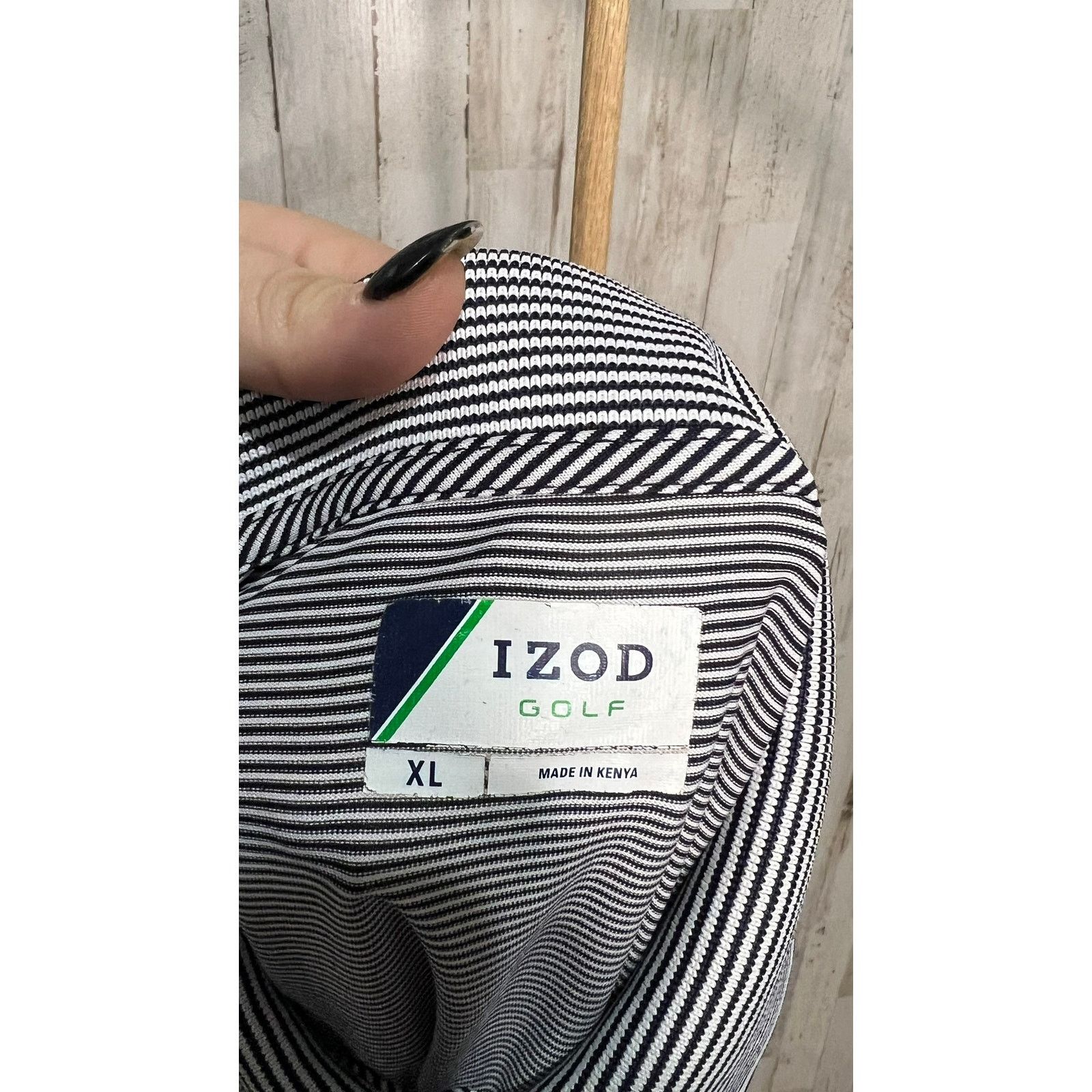 Izod IZOD Men's XL Striped Golf Polo Shirt Short Sleeve Casual Size US XL / EU 56 / 4 - 5 Thumbnail