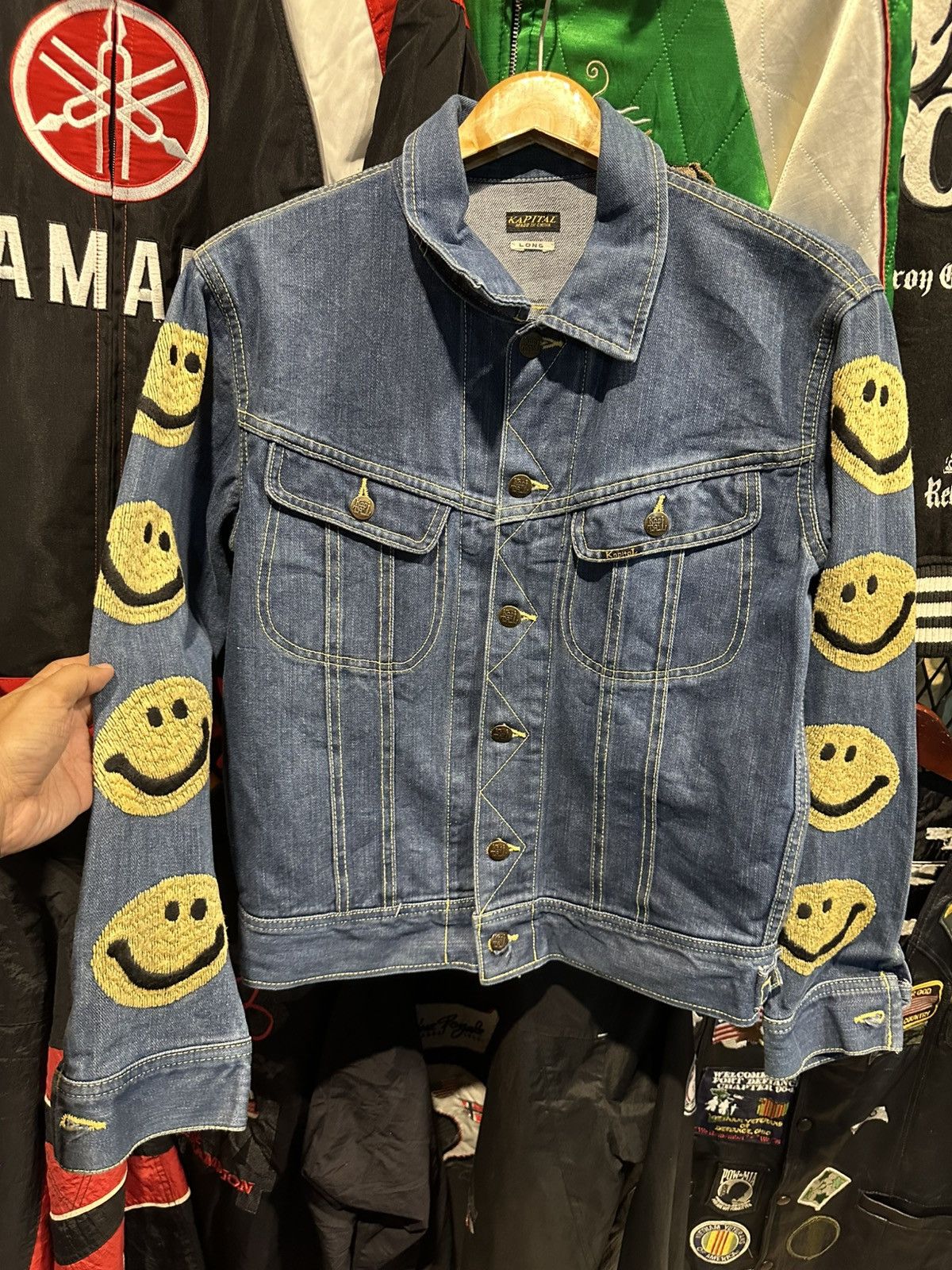 ジャケット・アウター Kapital Kountry Smile Smiley Jacket Kapital Vintage Smiley Embroidered Jacket Olive – PIECES