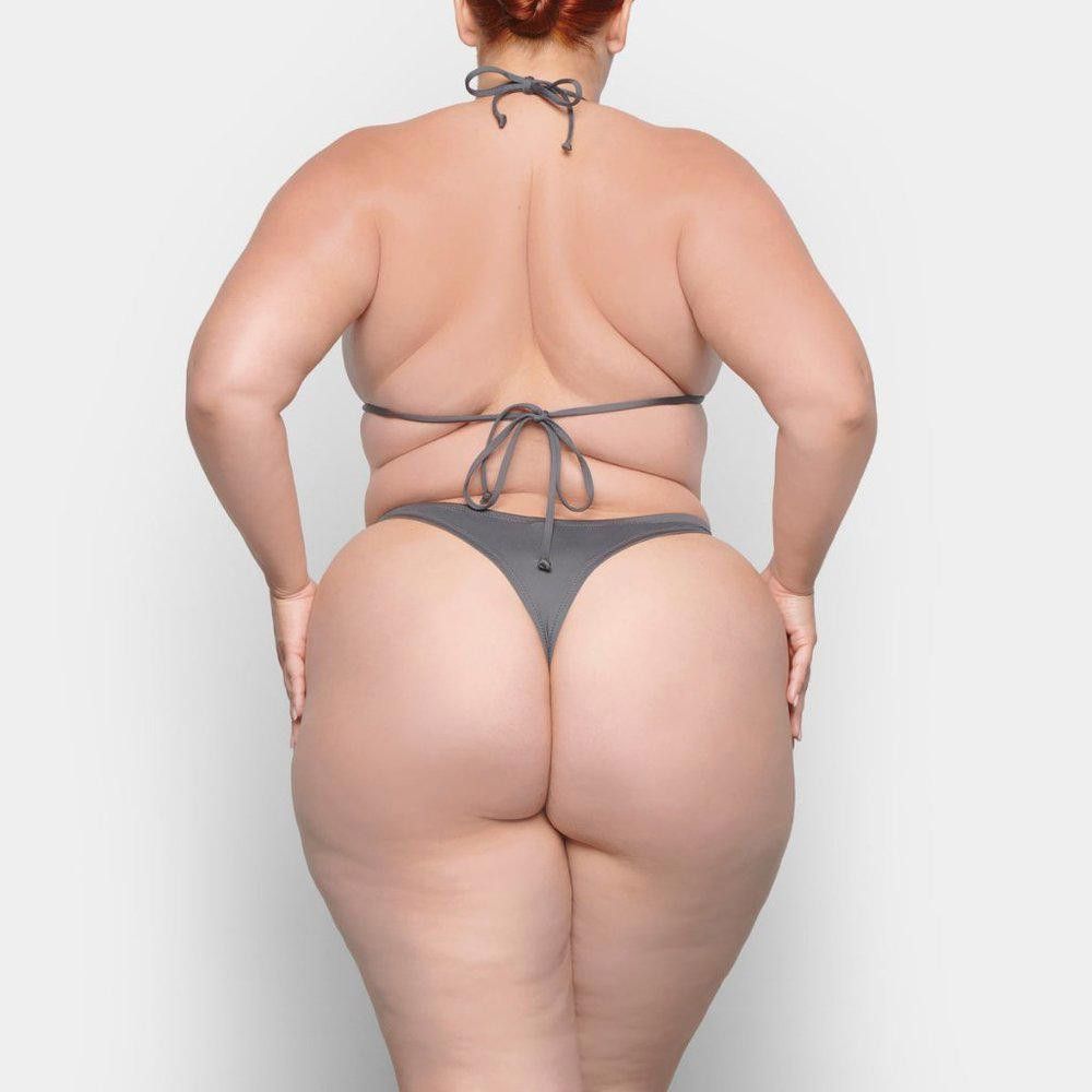 Designer NT303 SKIMS NWT Skims Onyx Swim THONG GUNMETAL 2X Size ONE SIZE - 4 Thumbnail