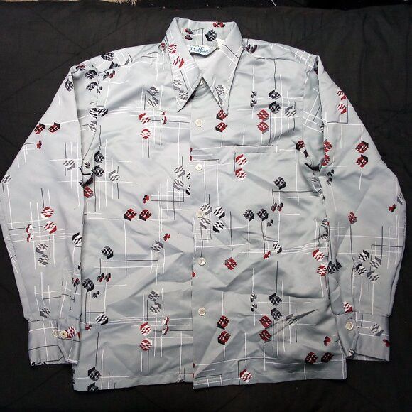 Vintage Vintage DaVinci Abstract Geometric Polyester Disco Shirt Size US L / EU 52-54 / 3 - 2 Thumbnail