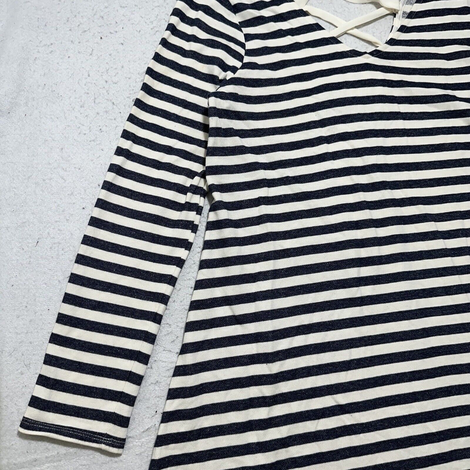 Other By & By XL A-Line Dress Crossback Navy Blue + White Striped Size XL / US 12-14 / IT 48-50 - 6 Thumbnail