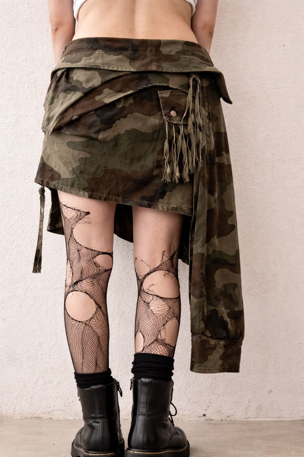 Faith Connexion Faith Connexion Camo Deconstructed Wrap Skirt XS Military Size 28" / US 6 / IT 42 - 2 Thumbnail