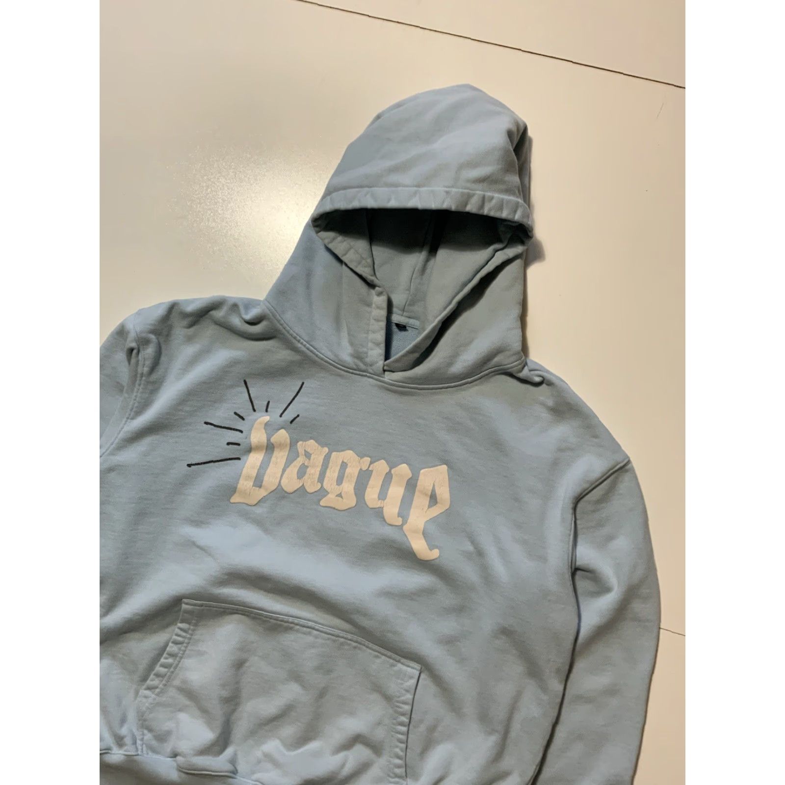 Vintage VINTAGE Vague Studios Hoodie Pullover Unisex Adults XL Light Blue Heavyweight 777 Angel Graphic Crewneck? Size US XL / EU 56 / 4 - 3 Thumbnail