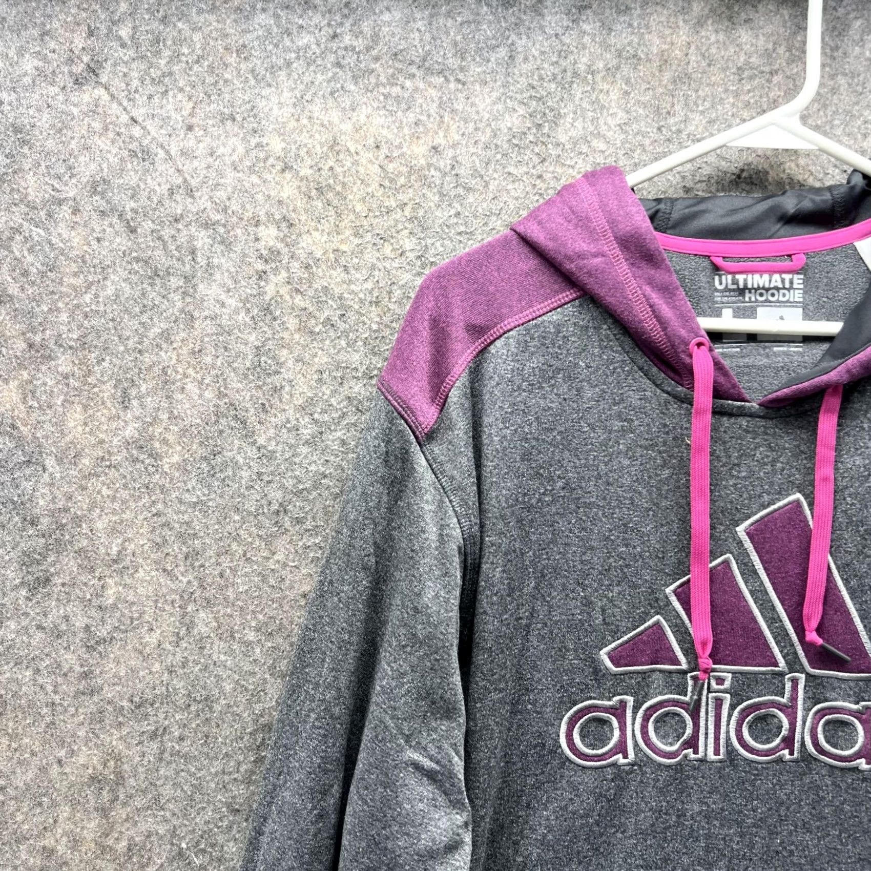 Adidas Adidas Sweater Women Large Heather Gray Hoodie Pullover Trefoil Jacket Size L / US 10 / IT 46 - 3 Thumbnail