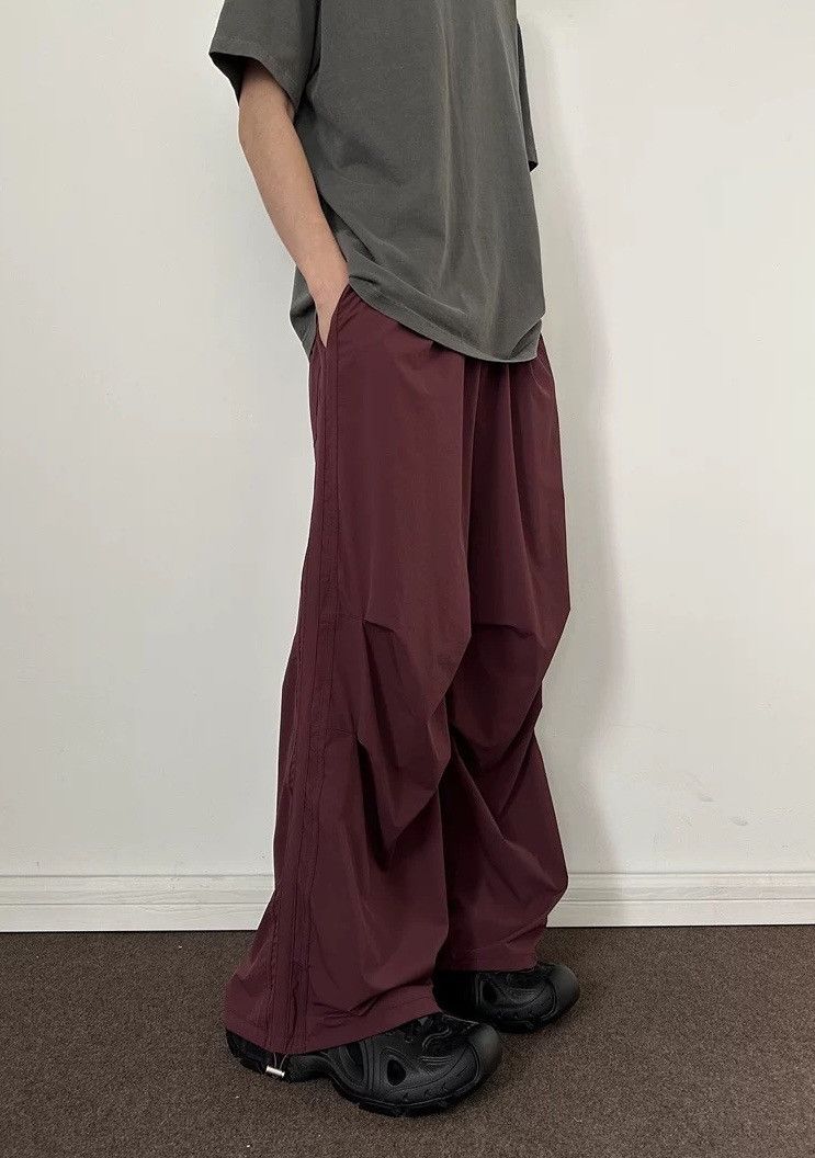 Japanese Brand × Vintage Retro y2k fashion cleanfit ruched pleated baggy pants Size US 34 / EU 50 - 6 Thumbnail