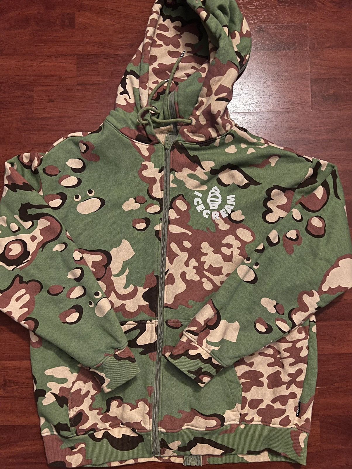 image of Icecream Zip Through Hoodie in Camo, Men's (Size XL)