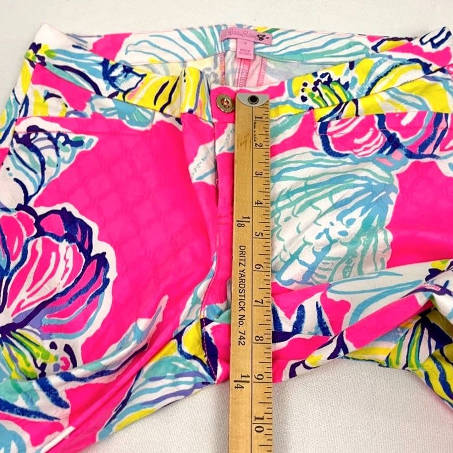 Lilly Pulitzer VINTAGE Lilly Pulitzer Kelly Ankle Pants Sz 8 W30 I28 Pink Floral Preppy Beach Womens Size 30" / US 8 / IT 44 - 7 Thumbnail