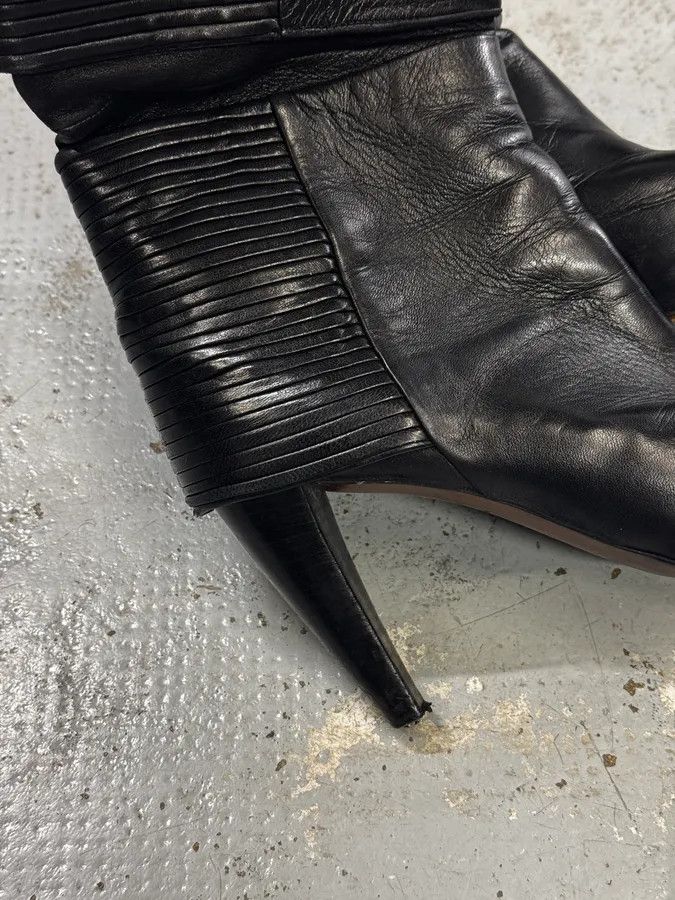 Premiata Premiata Black Geometrical High Heels Leather Boots Size US 6 / IT 36 - 6 Thumbnail