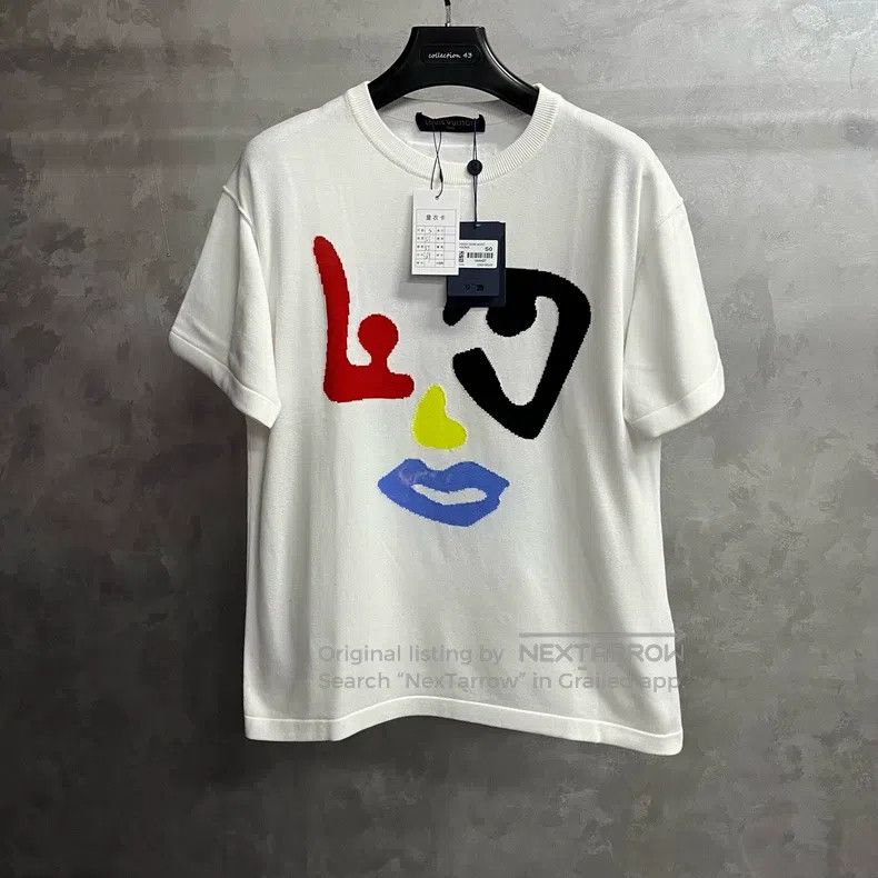 Louis Vuitton Louis Vuitton White geometric pattern round neck short sle Size US S / EU 44-46 / 1 - 1 Thumbnail