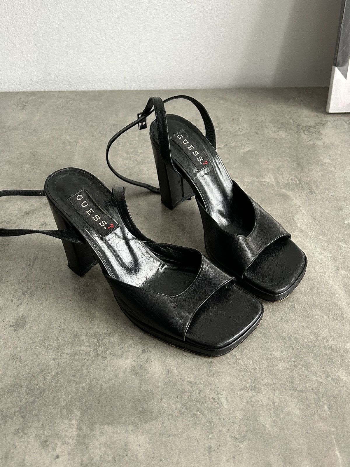 Guess × Vintage Guess Cute Vintage Leather Heels Y2K 00s 90s office siren Size US 6.5 / IT 36.5 - 3 Thumbnail