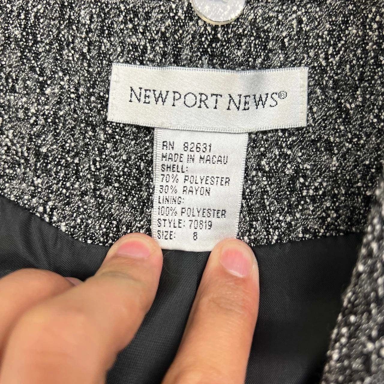 Other Vintage Newport News Blazer Jacket Women 8 Gray Speckled Size M / US 6-8 / IT 42-44 - 4 Thumbnail