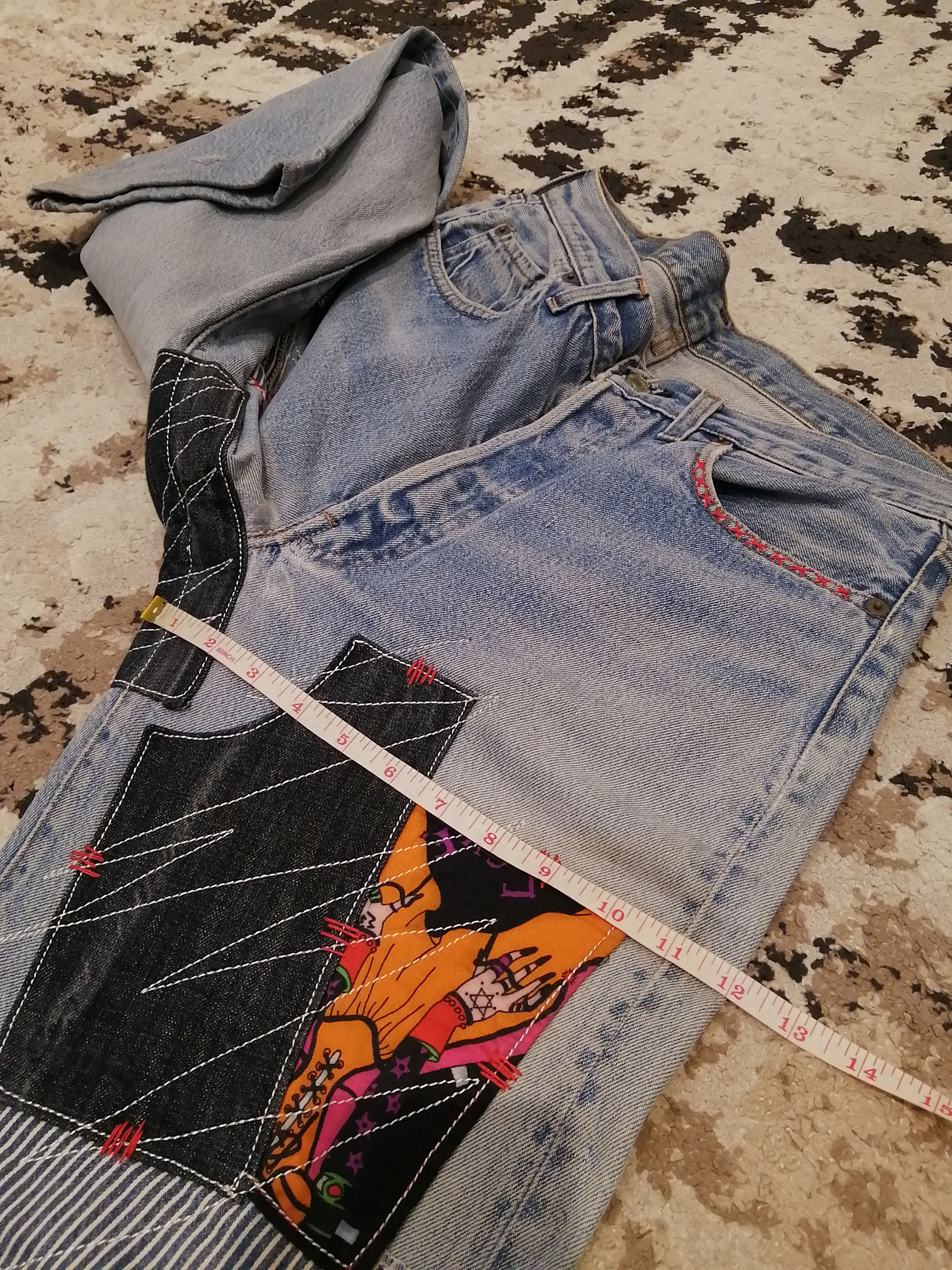 Levi's Vintage Clothing Levis Vintage 501 Redline Custom Boro Patchwork Jeans Size US 34 / EU 50 - 18 Thumbnail