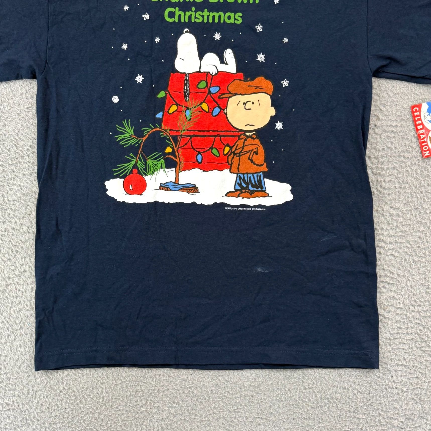 Peanuts VINTAGE Peanuts T-Shirt Shirt Short Sleeve 90s Christmas 1990s Blue Cotton Adult Large Mens Mens Size US L / EU 52-54 / 3 - 3 Thumbnail