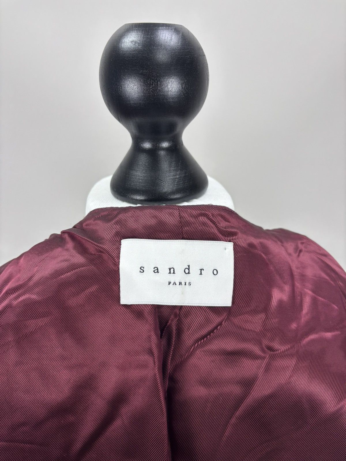 Sandro Womens blazer Sandro Paris Size 36 Color Burgundy Size XS / US 0-2 / IT 36-38 - 9 Thumbnail