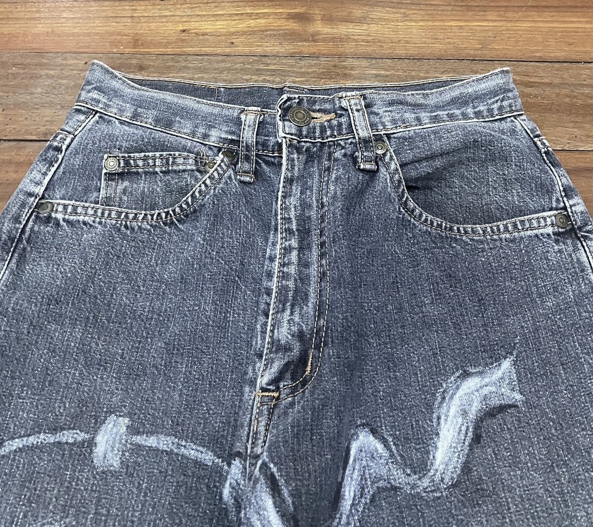 Vale Very Rare Vintage Brand Vale Hand Printed Baggy Jeans 2000s Size US 26 / EU 42 - 3 Thumbnail