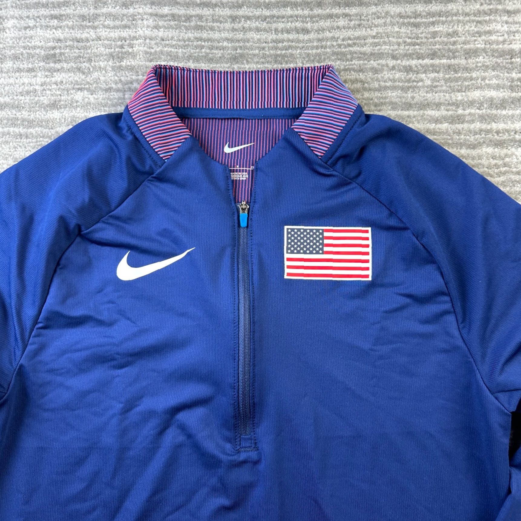 Nike Nike Pro Elite 2023 Half Zip Track Jersey Small Blue Made In USA Mens Size US S / EU 44-46 / 1 - 4 Thumbnail
