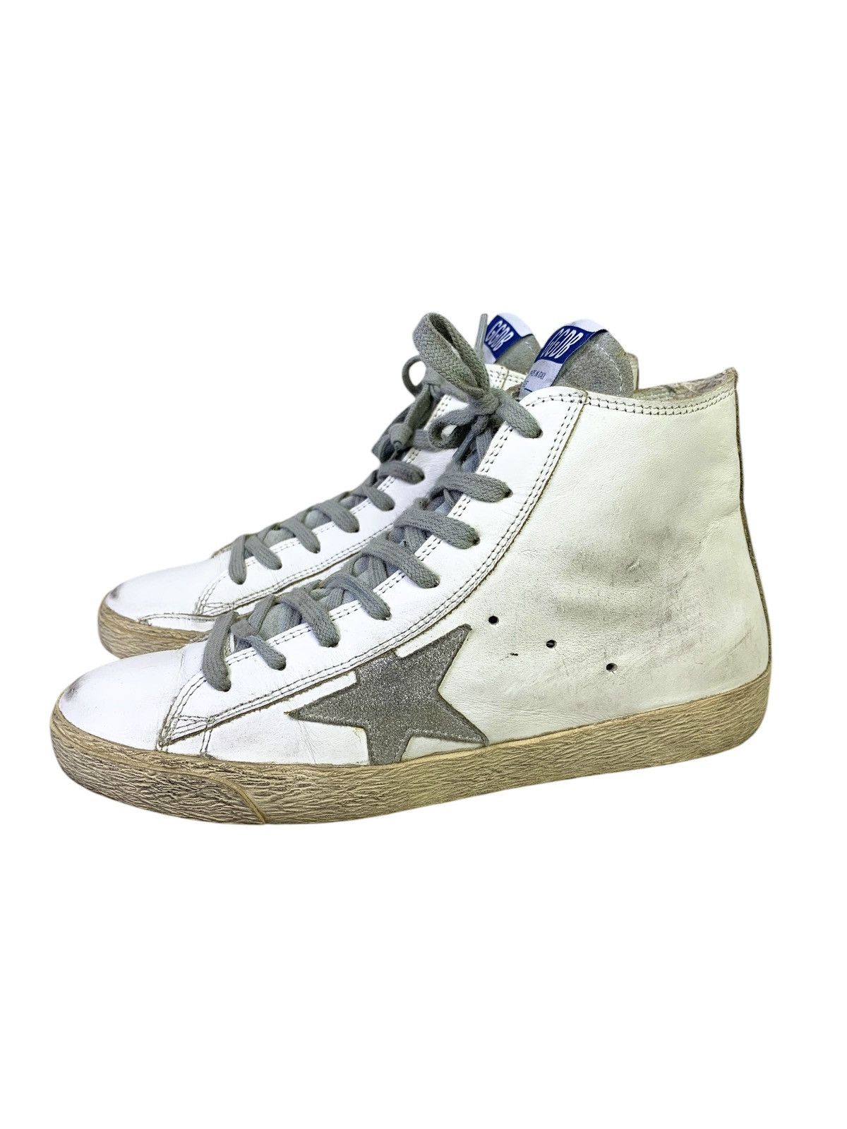 Golden Goose Golden Goose Francy Classic Hi Top White Distressed Leather Size US 5 / EU 37 - 1 Thumbnail