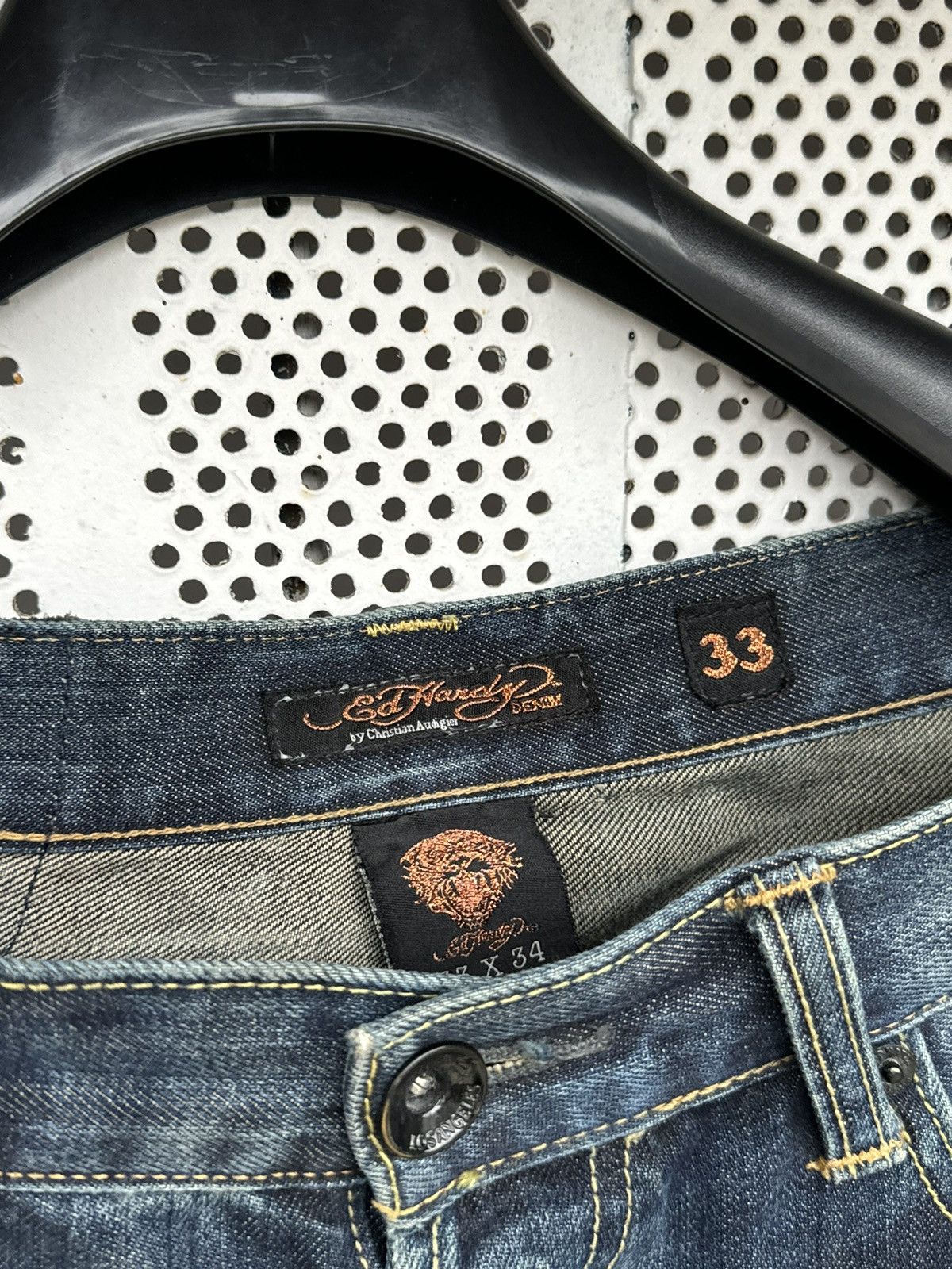 Ed Hardy × Japanese Brand × Vintage Vintage Ed Hardy Faded Denim Jeans Size 33/34 Size US 33 - 15 Thumbnail