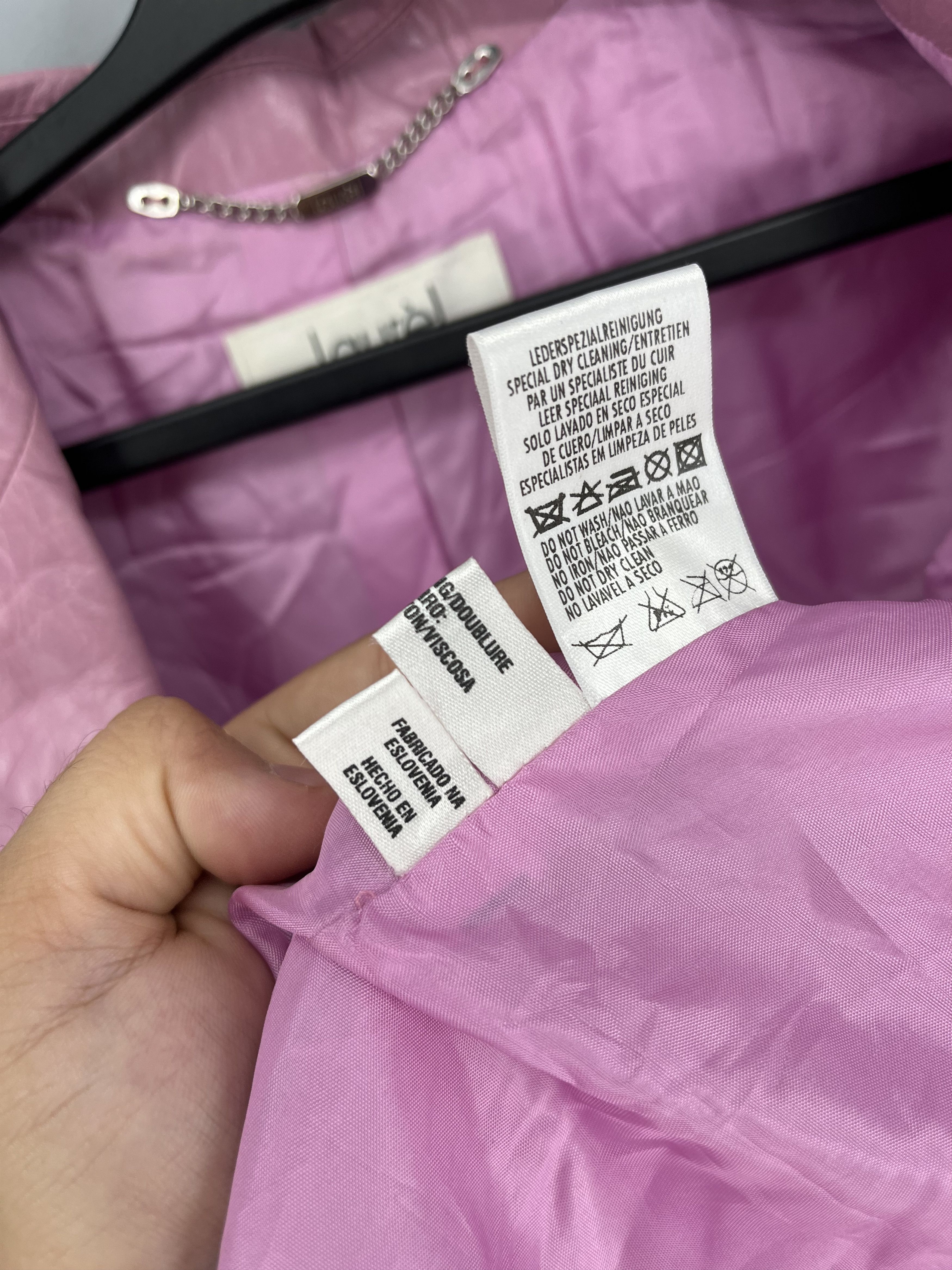 Laurel Leather biker jacket Laurel Pink size 38FR in Leather Size S / US 4 / IT 40 - 18 Thumbnail