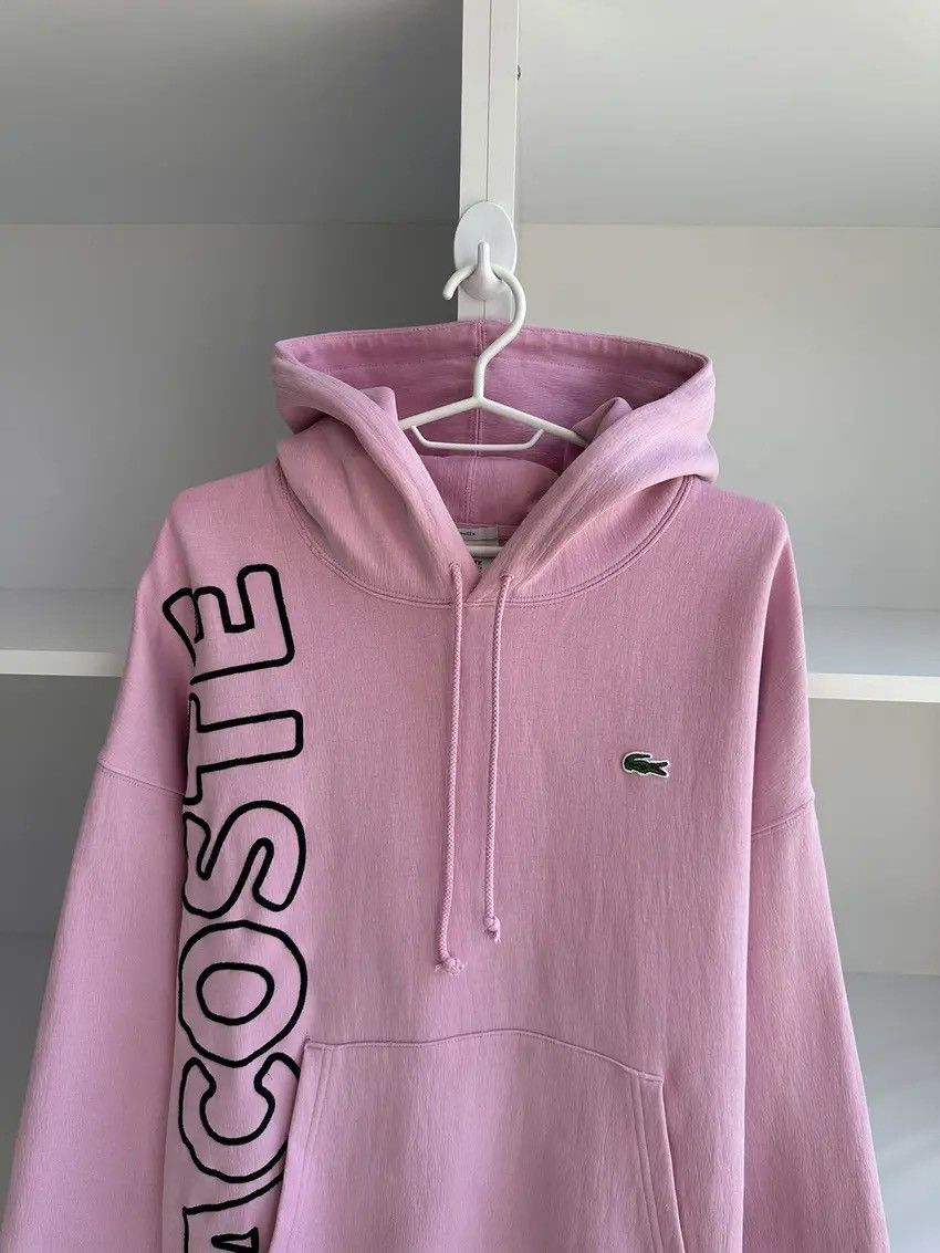 Lacoste × Vintage Vintage Lacoste Live Unisex Distressed Pink Hoodie Size US XL / EU 56 / 4 - 4 Thumbnail