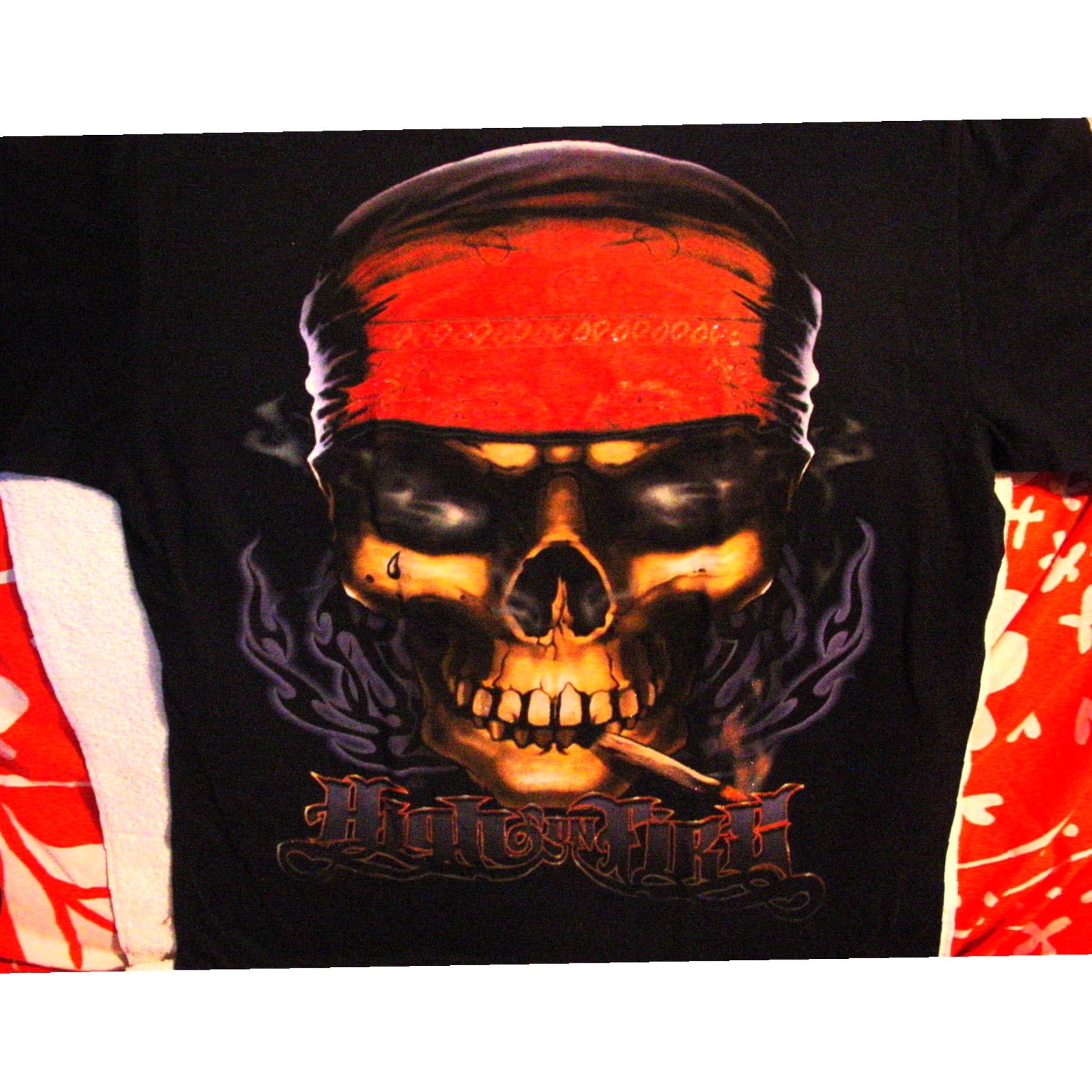 Vintage Pirate Skull Smoking Joint Mens Black Cotton T Shirt High On Fire Size US L / EU 52-54 / 3 - 1 Preview