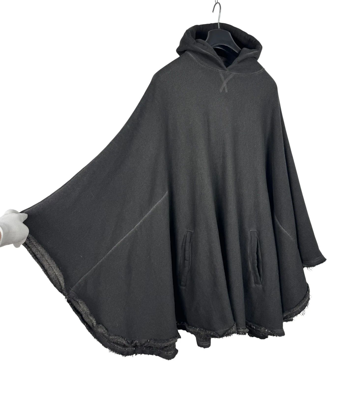 hannes roether Hannes Roether Poncho Hooded Cotton Garment Dyed One Size Size ONE SIZE - 11 Thumbnail