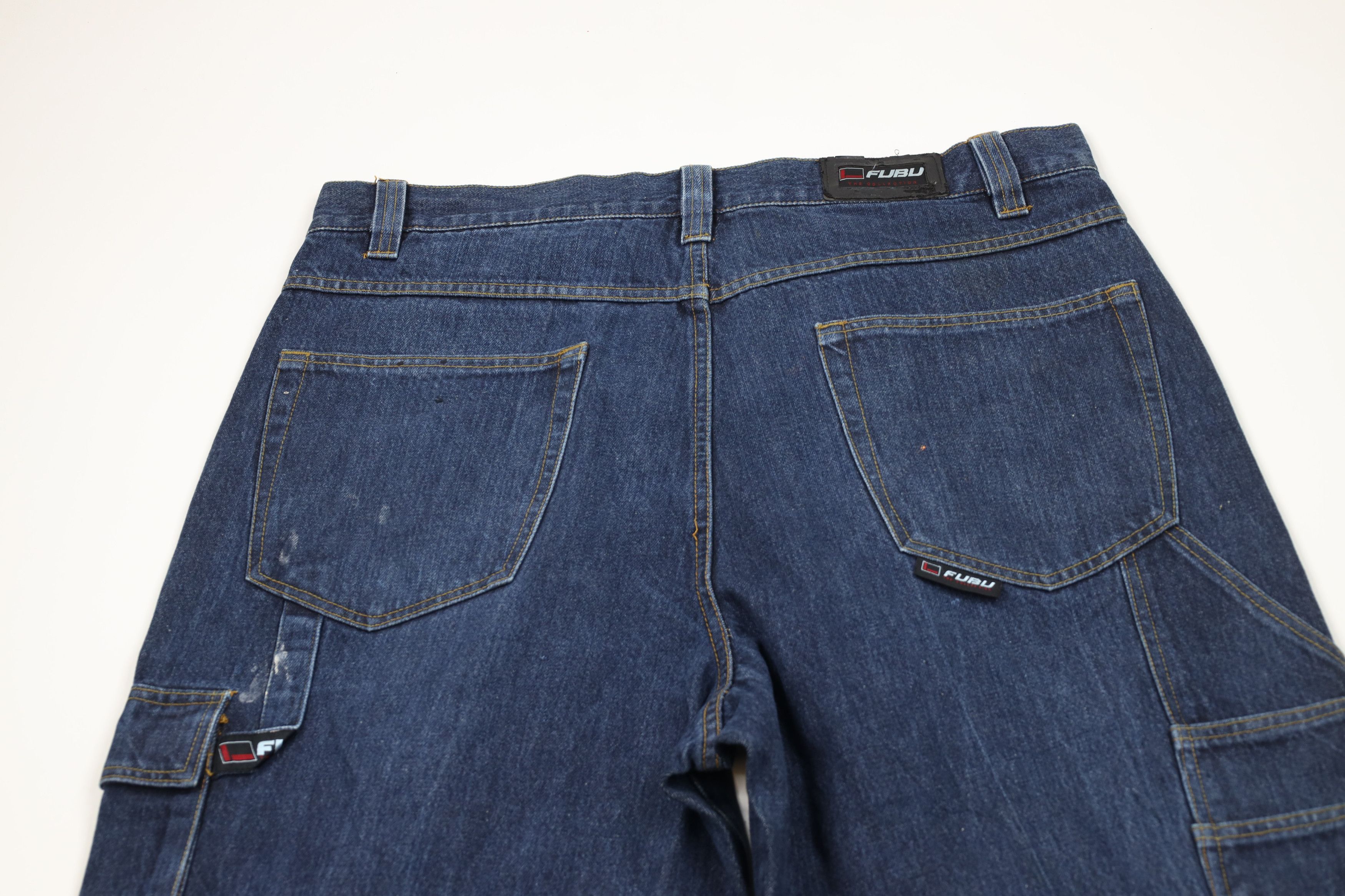Fubu Vintage 90s Y2K FUBU Baggy Wide Leg Cargo Denim Jeans Blue Size US 40 / EU 56 - 11 Thumbnail