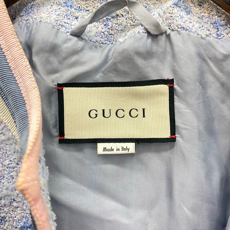 Gucci Gucci Blue and pink striped tweed gold buckle small fragran Size S / US 4 / IT 40 - 3 Thumbnail