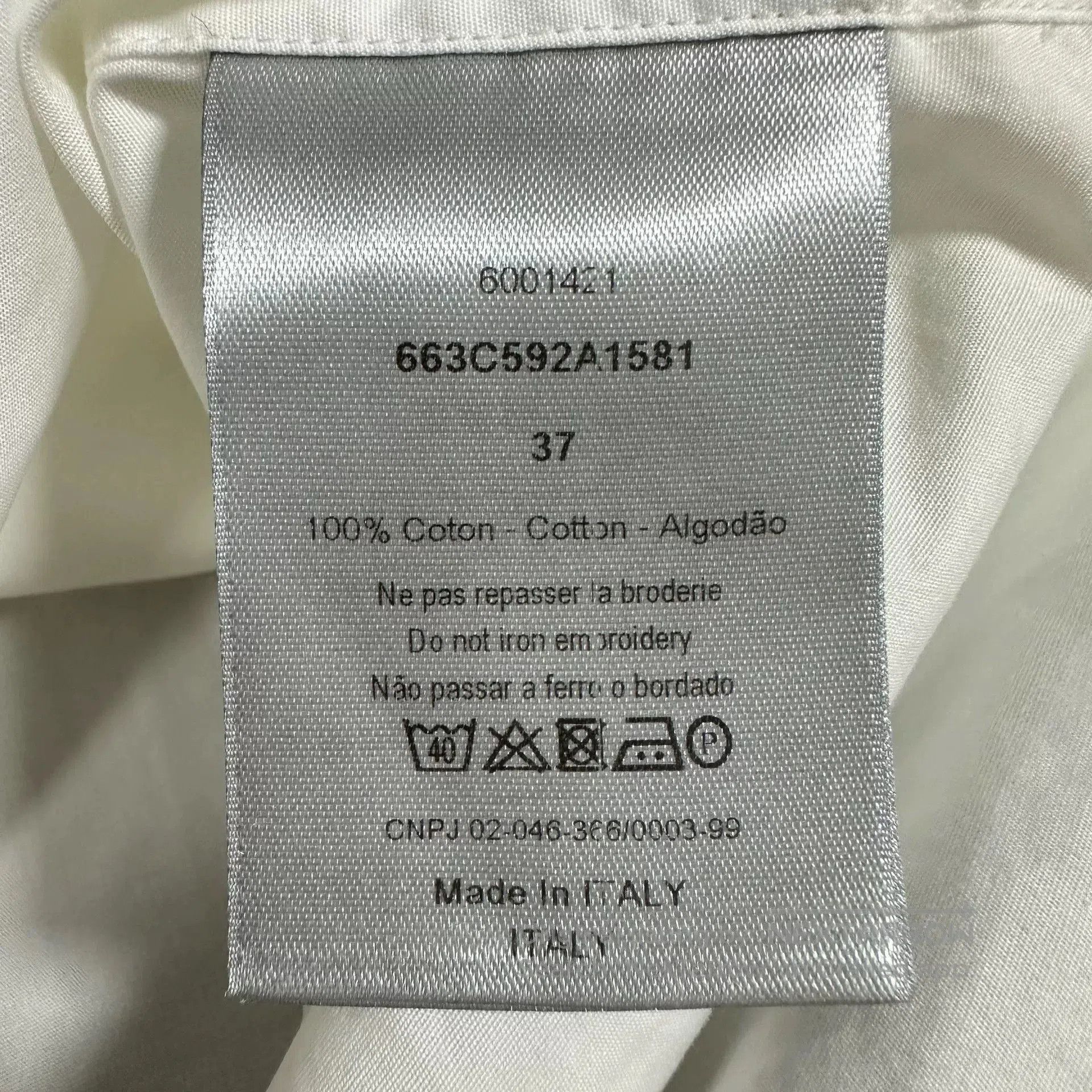 Dior Dior White Camellia Embroidery Shirt. Size M / US 6-8 / IT 42-44 - 6 Thumbnail
