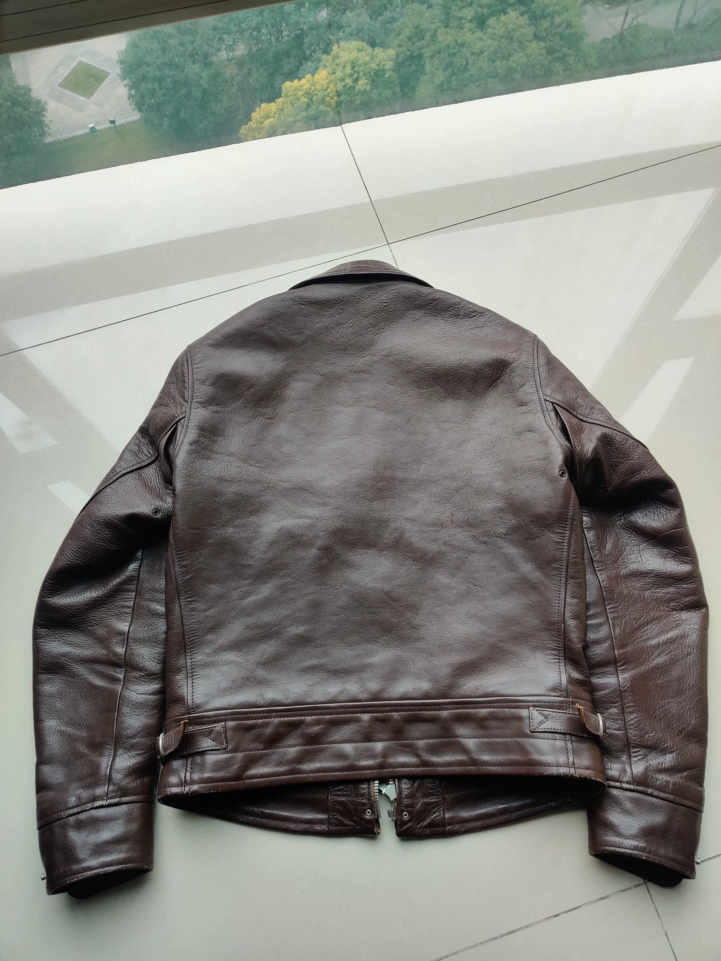 Freewheelers brown leather zip-up jacket with skull design Size US M / EU 48-50 / 2 - 2 Thumbnail